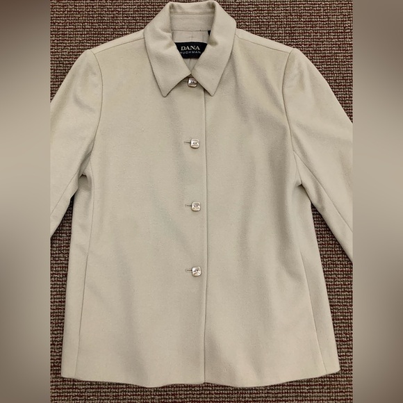 Women’s 10 Dana Buchman 100% Cashmere Square Button Pocketed Blazer Coat Jacket - Picture 2 of 13